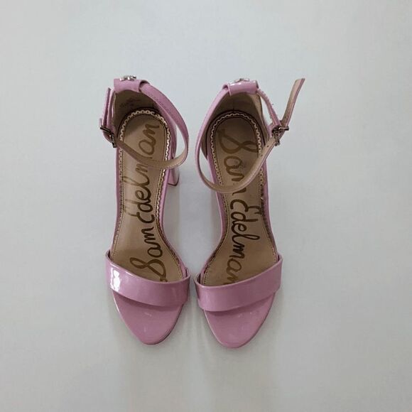 Sam Edelman Yaro Block Heel Sandal Ankle Strap Bubblegum Pink Chunky 7 Barbie - Picture 10 of 10